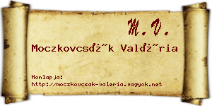 Moczkovcsák Valéria névjegykártya